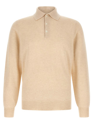 Beige Cashmere Polo Shirt