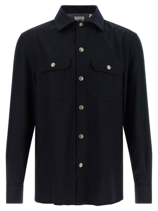 Blue Virgin Wool Blouse