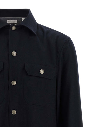 Blue Virgin Wool Blouse