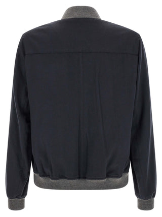 Blue Cashmere Bomber