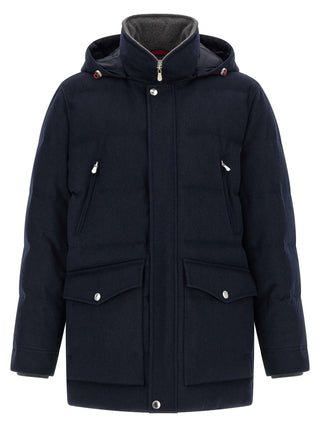 Parka azul de lana