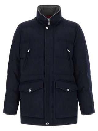 Parka azul de lana