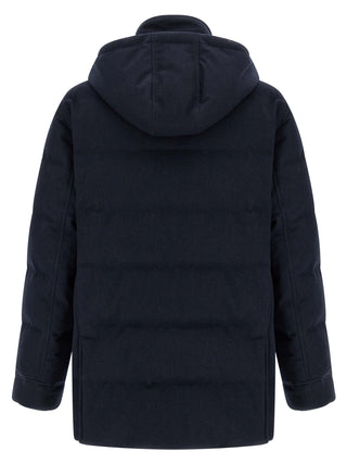 Parka azul de lana