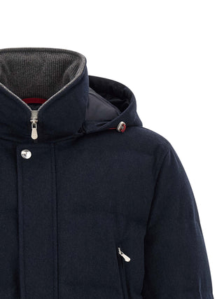 Parka azul de lana