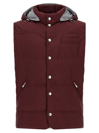 Bordeaux Polyester Sleeveless Jacket