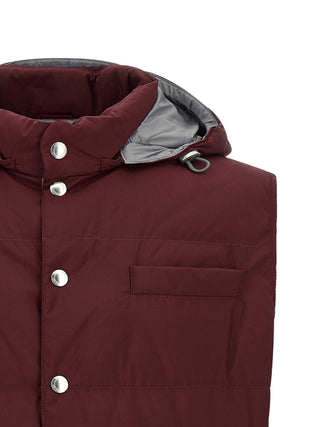 Bordeaux Polyester Sleeveless Jacket