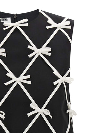 Vestido corto bicolor de lana virgen