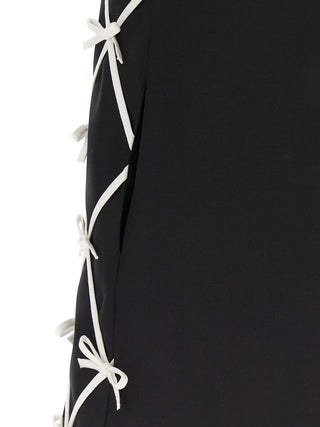 Vestido corto bicolor de lana virgen