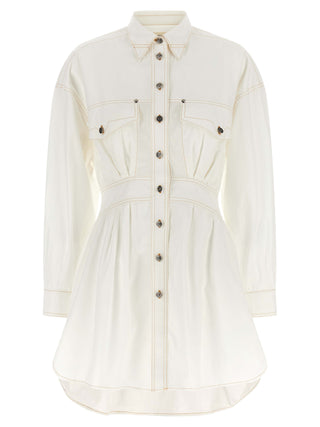 White Cotton Short Dress