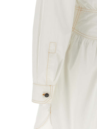 White Cotton Short Dress