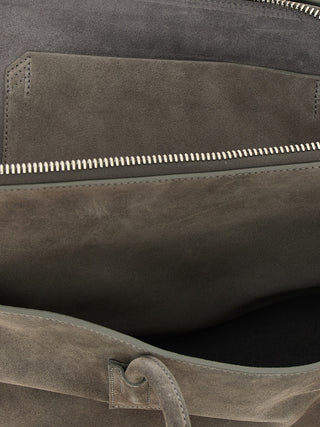 Gray Bovine Leather Shoulder Bag