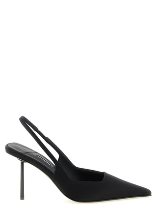 Black Viscose High Heel Pumps