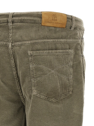 Bicolor Cotton Casual Pants