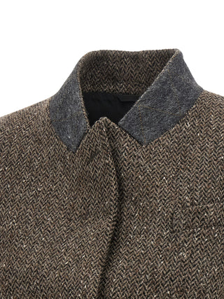 Brown Virgin Wool Sleeveless Jacket