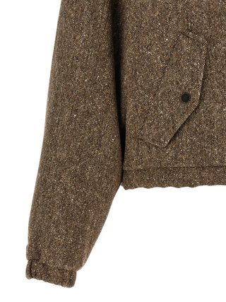 Brown Virgin Wool Full-Length Jacket