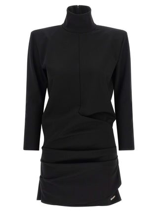Black Viscose Short Dress