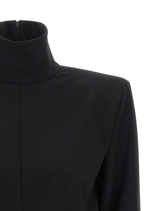 Black Viscose Short Dress