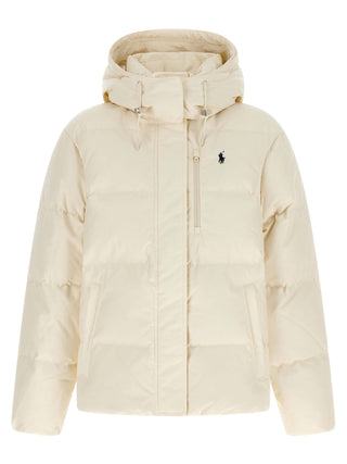 Chaqueta blanca de poliéster de largo completo