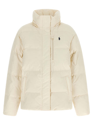 Chaqueta blanca de poliéster de largo completo