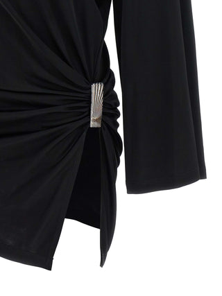 Black Viscose Short Dress