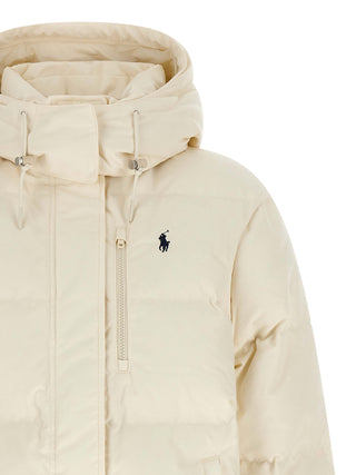 Chaqueta blanca de poliéster de largo completo