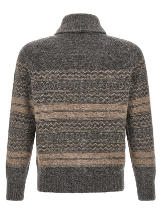 Gray Alpaca Leather Cardigan