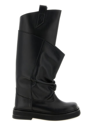 Black Calfskin Over The Knee