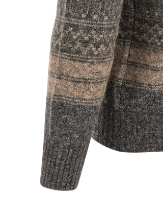 Gray Alpaca Leather Cardigan