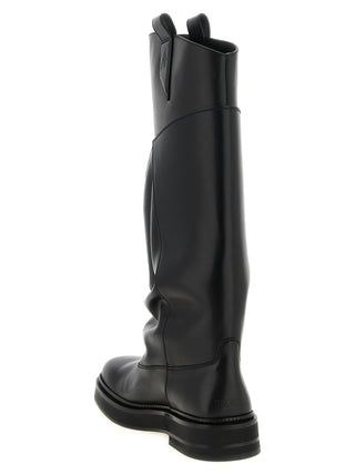 Black Calfskin Over The Knee