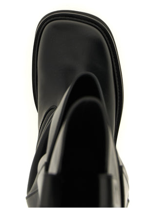 Black Calfskin Over The Knee