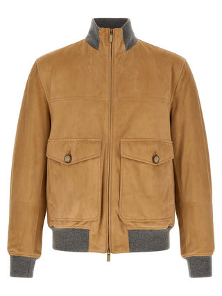 Chaqueta de piel de cordero beige