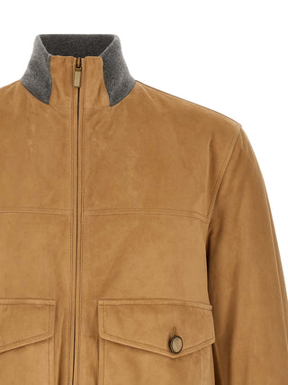 Chaqueta de piel de cordero beige