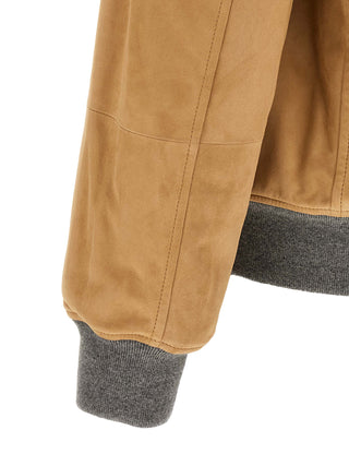 Chaqueta de piel de cordero beige