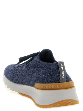 Blue Wool Athletic Sneakers