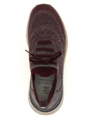 Bordeaux Cotton Athletic Sneakers