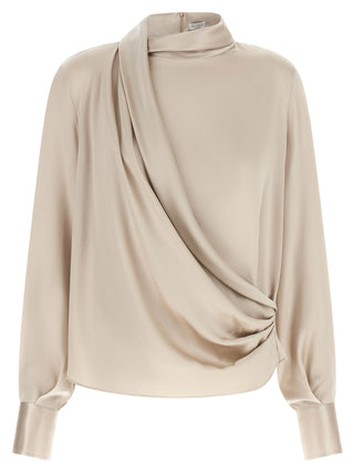 Beige Silk Blouse