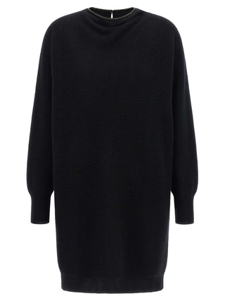 Black Virgin Wool Short Dress