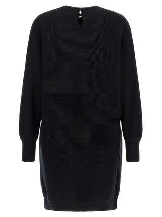 Black Virgin Wool Short Dress
