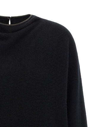 Black Virgin Wool Short Dress