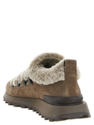 Brown Calfskin Chunky Sneakers