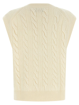 White Wool Sleeveless Jacket