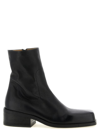 Black Calfskin Ankle Boots