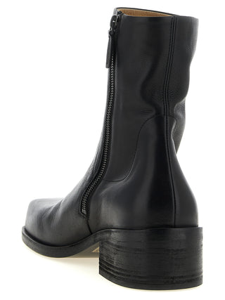 Black Calfskin Ankle Boots