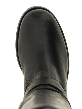 Black Leather Over The Knee