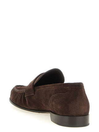 Brown Leather Slip-On Loafers