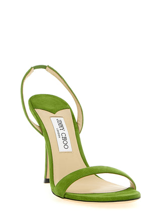 Bicolor Leather Stiletto Heel Sandals