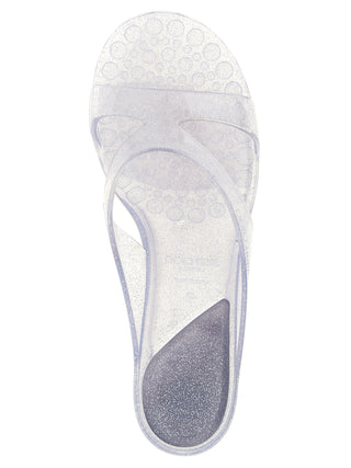 Silver Rubber Flat Sandals