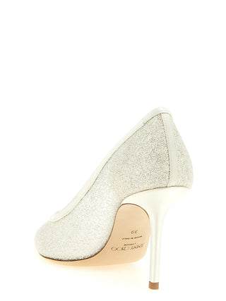 White Tencel High Heel Pumps