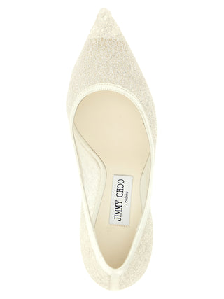 White Tencel High Heel Pumps