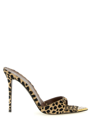 Multicolor Calfskin Stiletto Heel Sandals